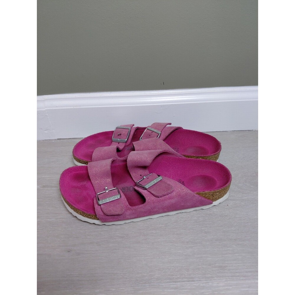 Birkenstock Womens Size 36EU 5US Narrow Arizona Hot Pink Suede Glitter